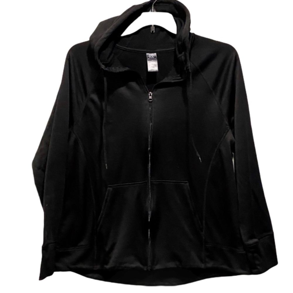 Champion full Zip front black jacket. EUC. XL
